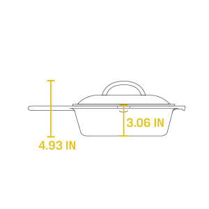 Cast Iron Covered Deep Skillet