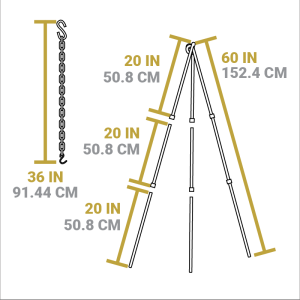 Adjustable Camp Tripod. 2 Pack