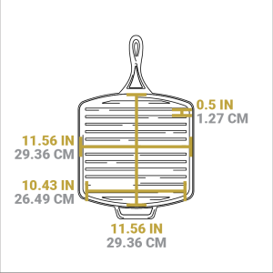 Blacklock 12 Inch Lightweight Cast Iron Grill Pan