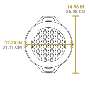 12 Inch Seasoned Cast Iron Dual Handle Grilling Basket