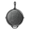 12 Inch Seasoned Cast Iron Butterfly Sugar Skull Skillet