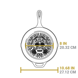 Seasoned Cast Iron Sugar Skull Skillet