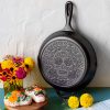 Seasoned Cast Iron Sugar Skull Skillet