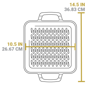Chef Collection 11 Inch Cast Iron Square Grill Topper